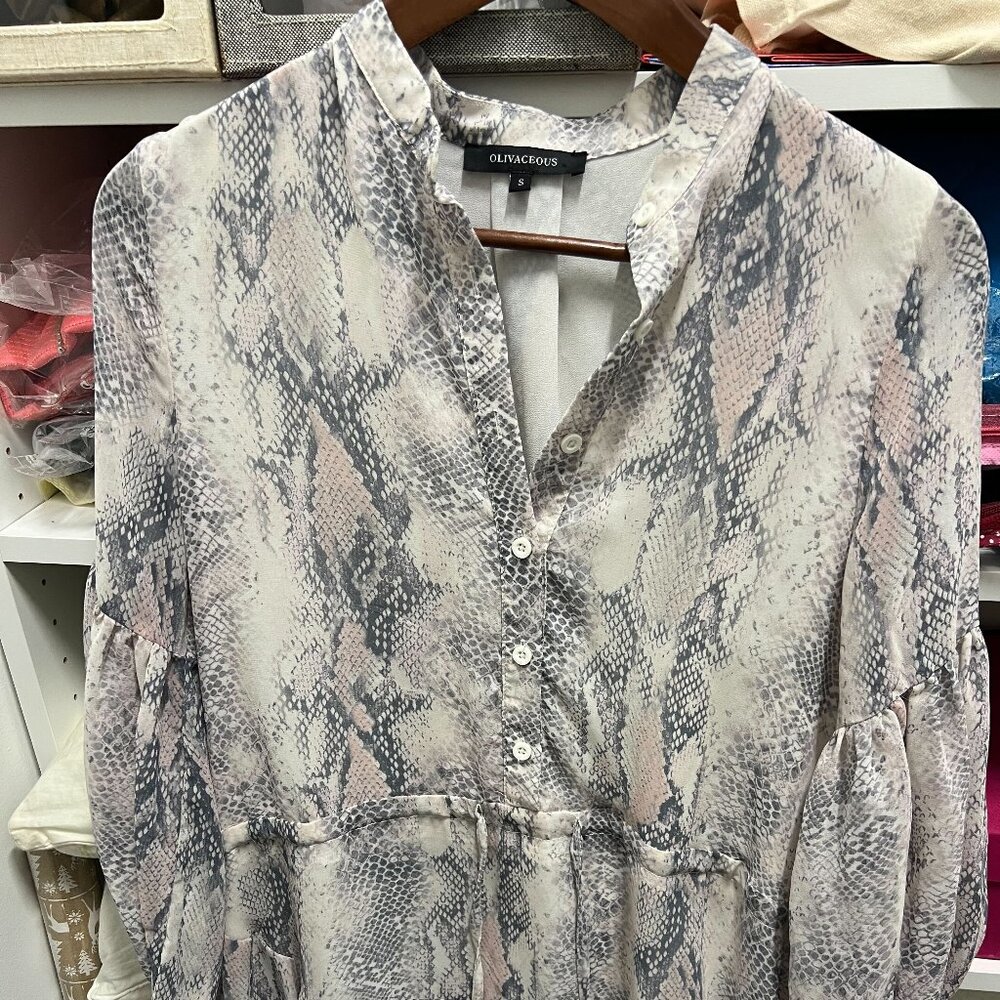Tiered Snake Print Dress
